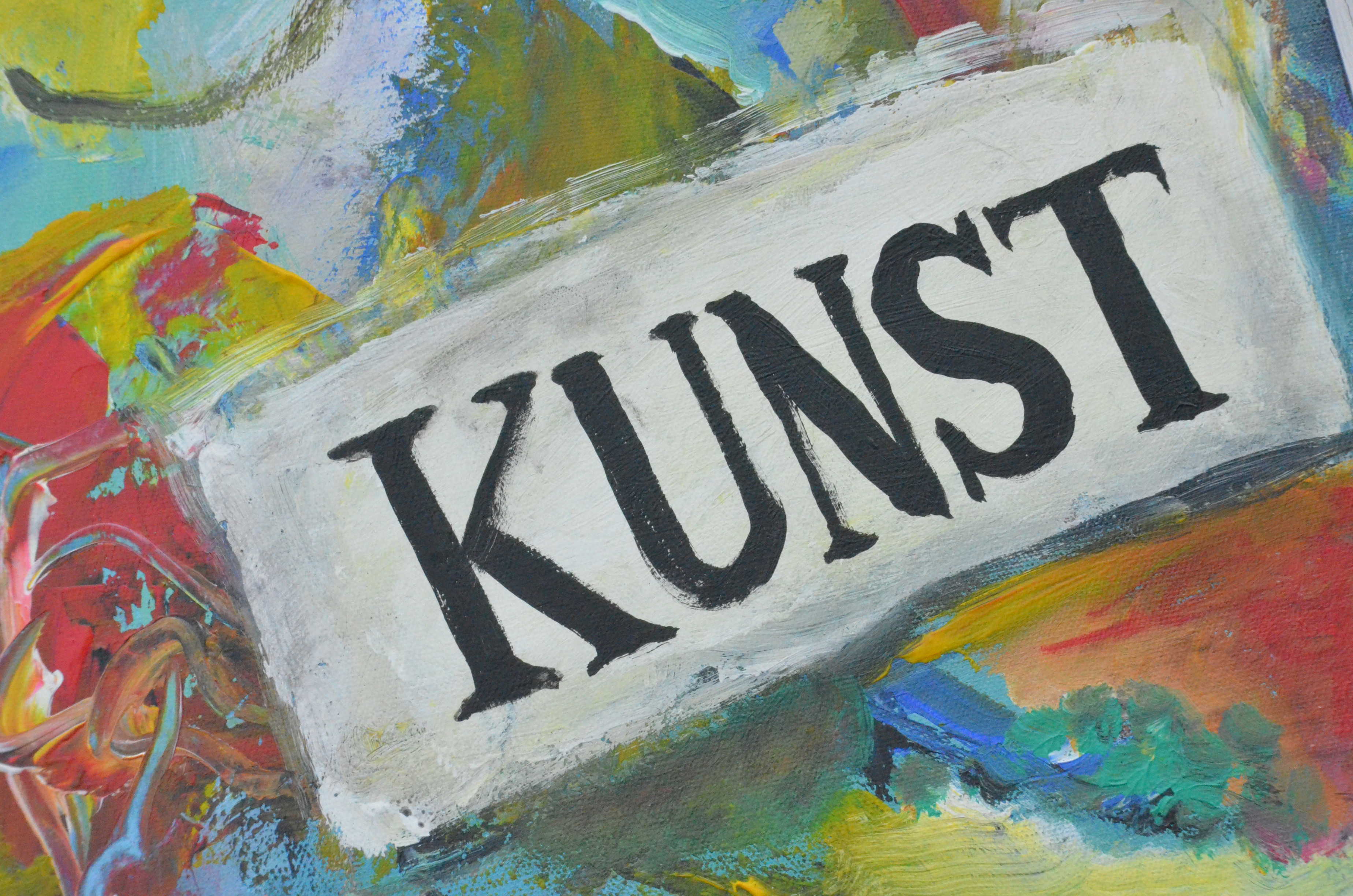 Et værk af aktuel udstiller vises